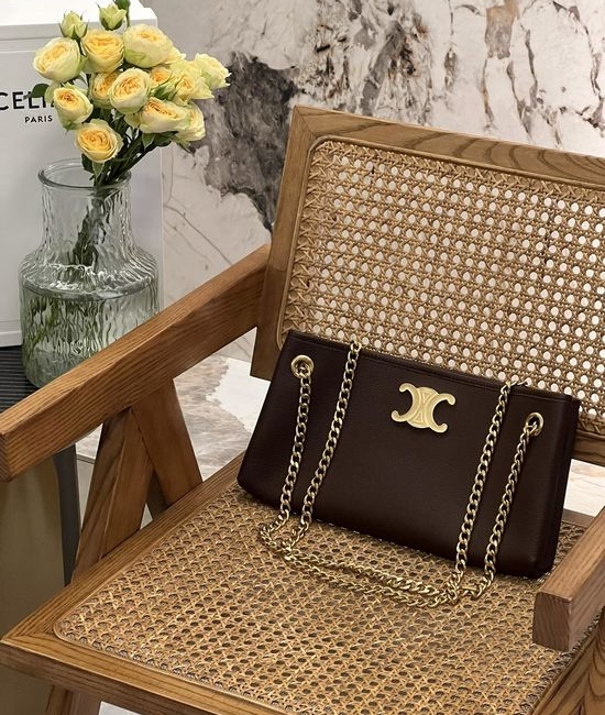 Celine Newspaper Chain Bag Double Chain Bag 114253