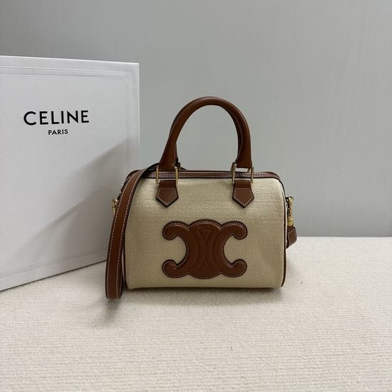 Celine TRIOMPHE CANVAS Small Boston Handbag 13455