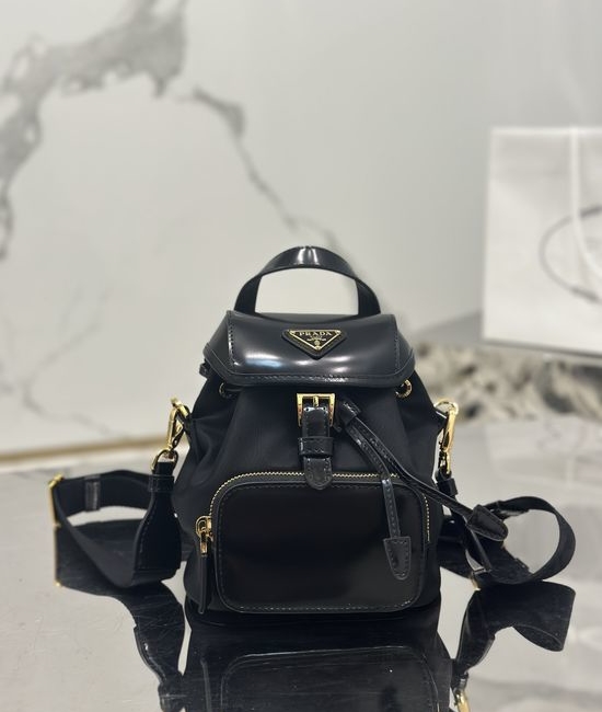 Prada Nylon Leather Mini Shoulder Bag 1BZ075