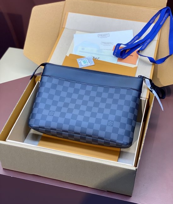 Louis Vuitton LV POCHETTE VOYAGE SOUPLE Coated Canvas Clutch M82545