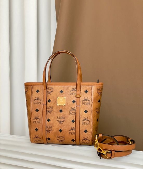 MCM Classic Shopping Basket Tote Bag Brown