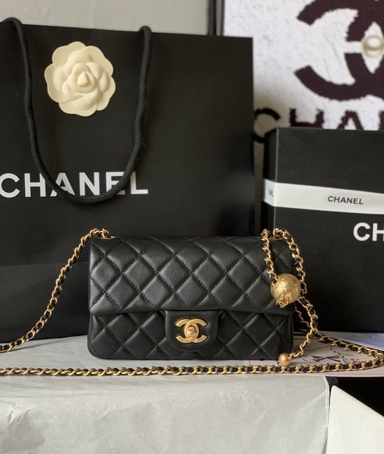 Chanel Classic Flap Gold Ball Adjustable Shoulder Bag AS1787