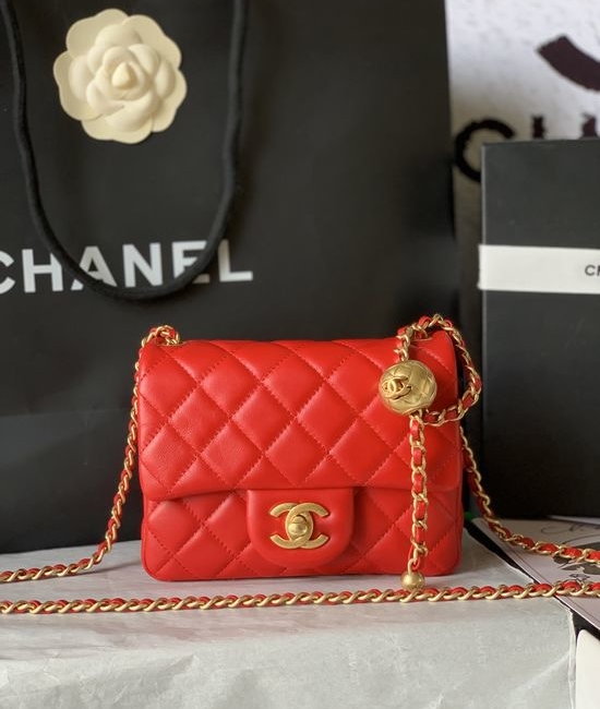 Chanel Classic Flap Gold Ball Adjustable Shoulder Bag AS1786