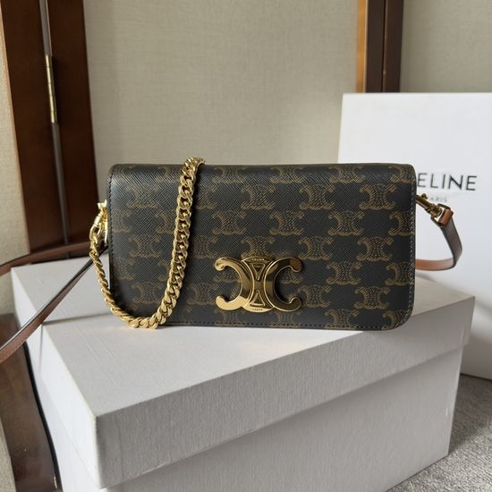 Celine TRIOMPHE CANVAS Flap Shoulder Bag 110972