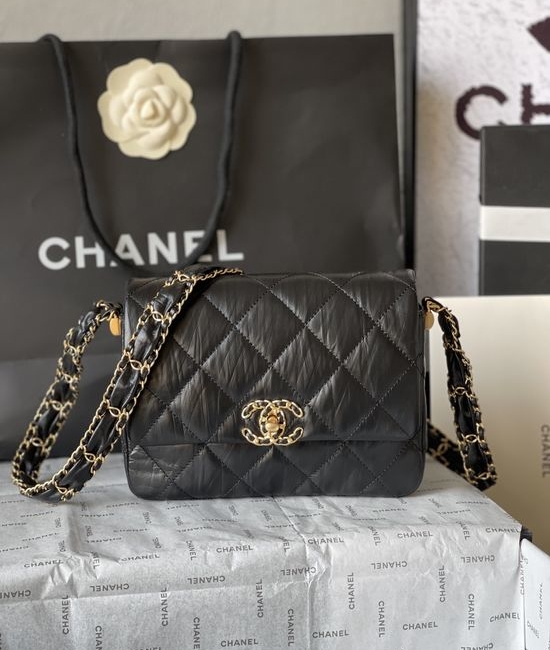 Chanel Grained Calfskin Wide Strap Shoulder Bag AS4423
