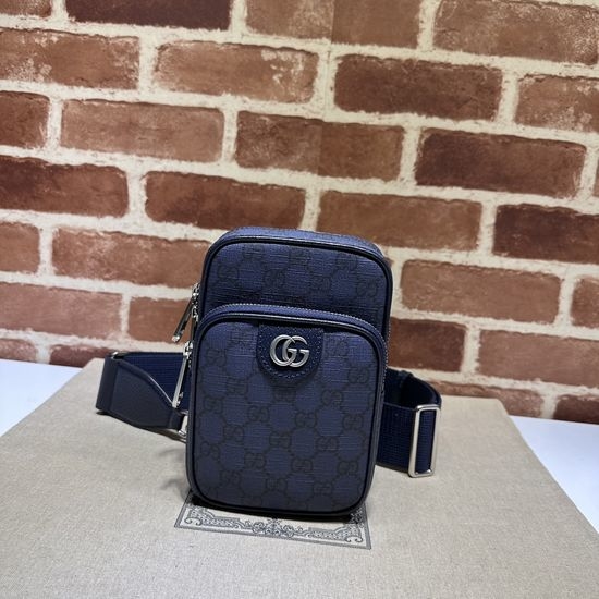 Gucci Handbag Dark Blue PVC Satchel 752565