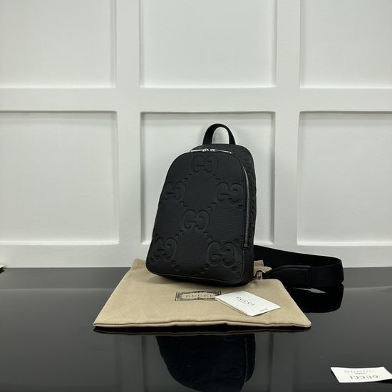 Gucci Jumbo GG Embossed Leather Sling Bag 766937