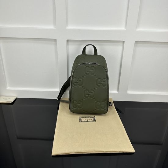 Gucci Jumbo GG Embossed Leather Sling Bag 766937