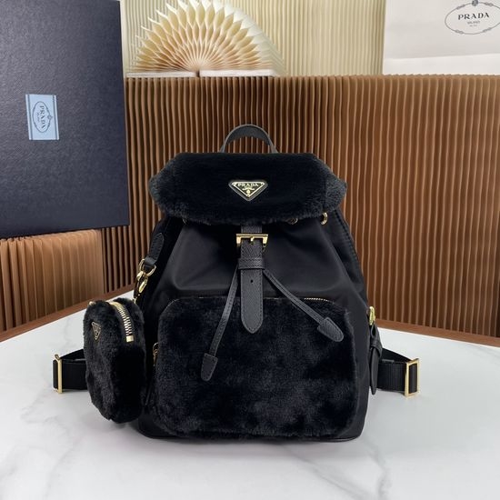 Prada Wool Backpack Casual Versatile Durable 1BZ074