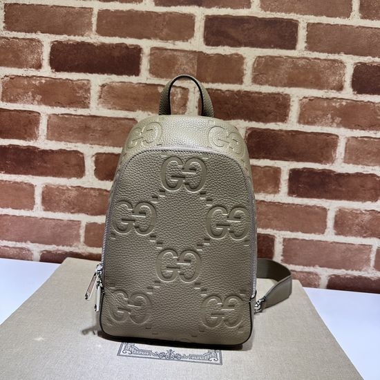 Gucci Grey Litchi Embossed G Bag 766937
