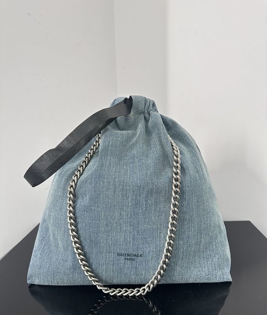 Balenciaga Crush Tote Denim Handbag 0305