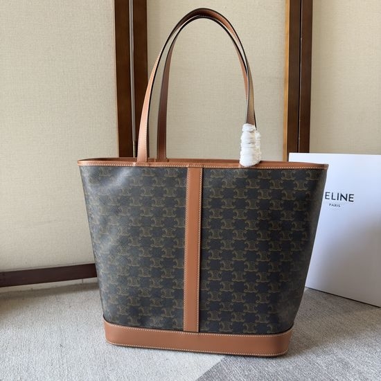 Celine CABAS Medium Logo Printed Leather Handbag 115072