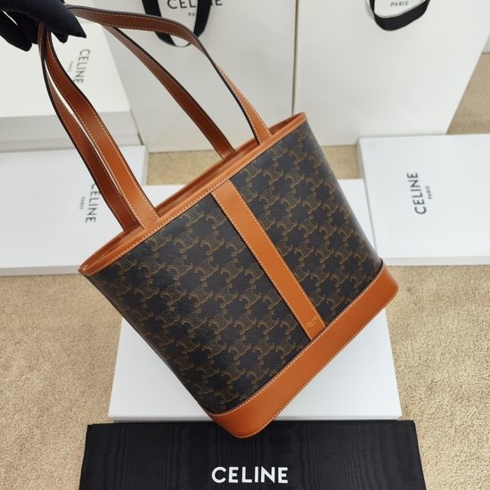 Celine CABAS TRIOMPHE Canvas Leather Bag 115082