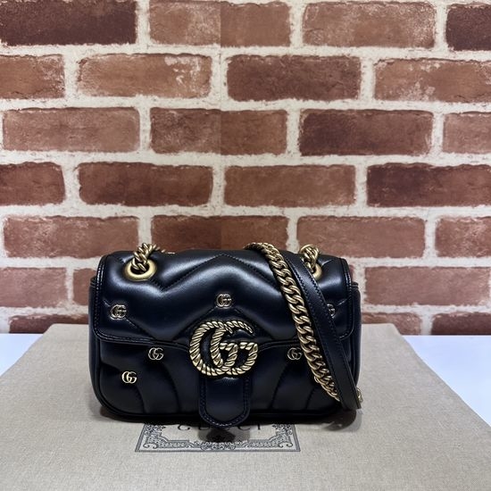 Gucci Sheepskin Black Leather Bag 446744