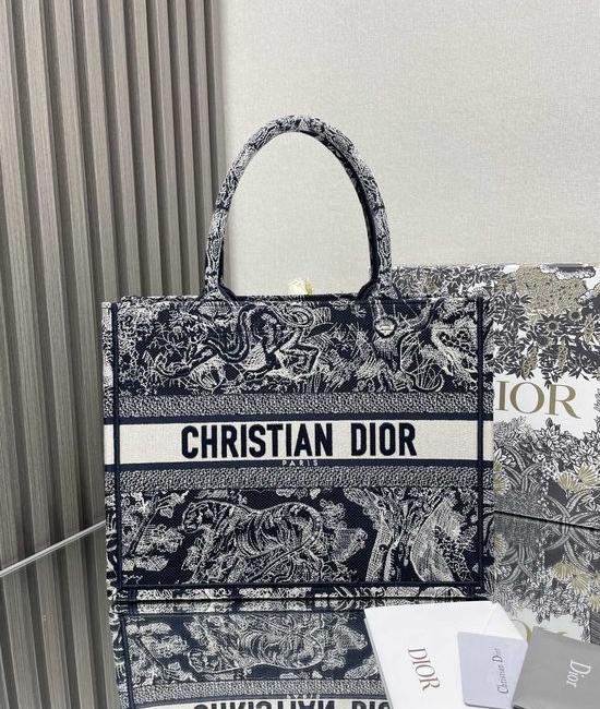 Christian Dior CD Tiger Embroidery Shopping Tote Bag