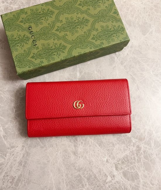Gucci Original Leather Double G Logo Wallet 456116