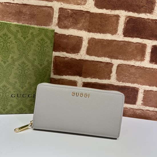 Gucci Classic Leather Satchel Bag 772642 Light Grey