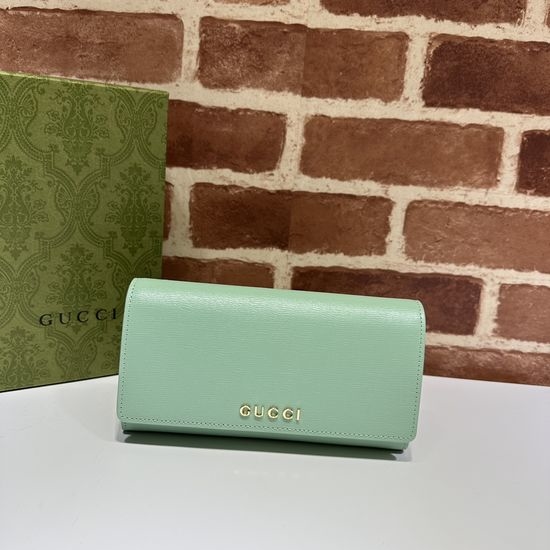 Gucci Premium Leather Shoulder Bag 772638 Light Green