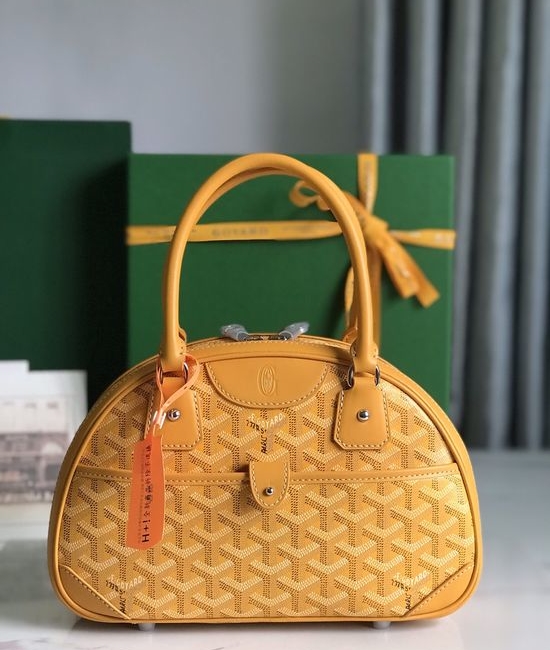 Goyard Bowling Mini Vintage Canvas Leather Bag 020298