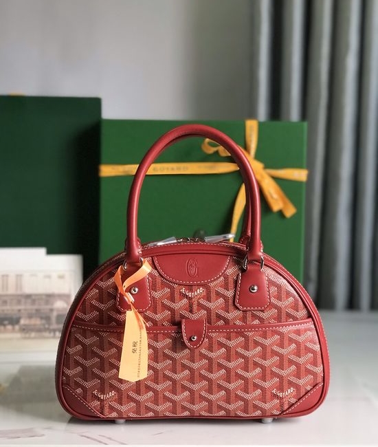 Goyard Bowling Mini Vintage Canvas Leather Bag 020298