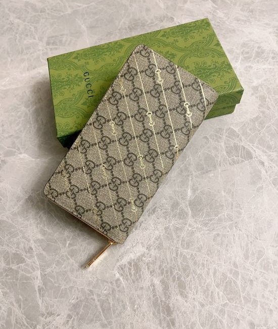 Gucci Wallet Horsebit Brown Rubber 774331