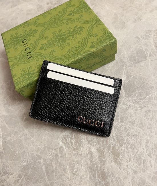 Gucci Black Leather Compact Wallet 771157