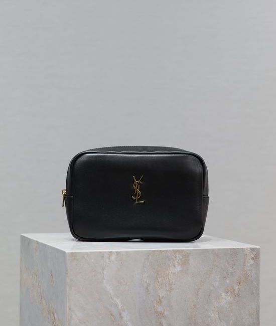 Yves Saint Laurent YSL Calypso Lambskin Leather Clutch 765026