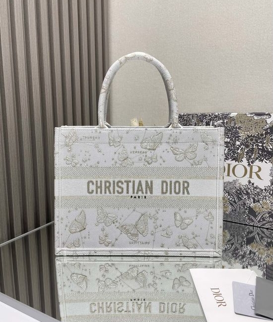 Christian Dior CD Book Tote Embroidered Shopping Bag 1286