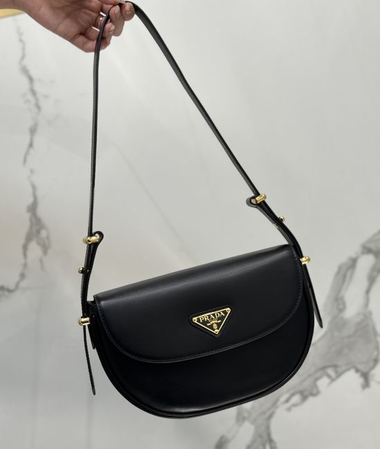 Prada Moon Curved Leather Handbag 1BD365