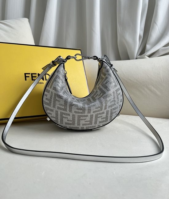 Fendi Graphy Small Shoulder Bag Crystal Decor 160