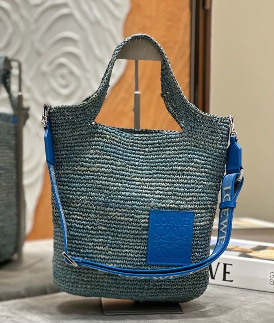 Loewe Slit Tote Woven Bag Removable Shoulder Strap