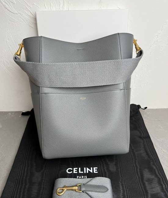 Celine Sangle Seau Litchi Leather Bucket Bag 168105