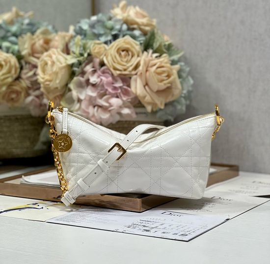 Christian Dior CD Christian Dior CDstar Hobo White Grained Leather 3202