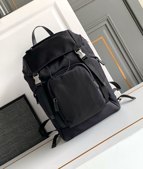 Prada Nylon Saffiano Leather Trim Backpack 2VZ135