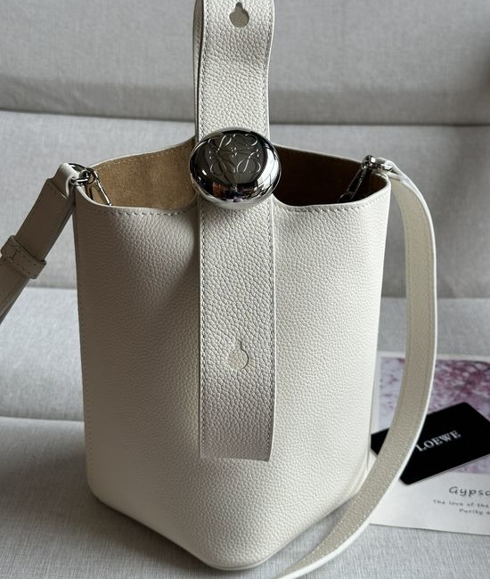 Loewe Pebble Bucket Mini Leather Bag 332s