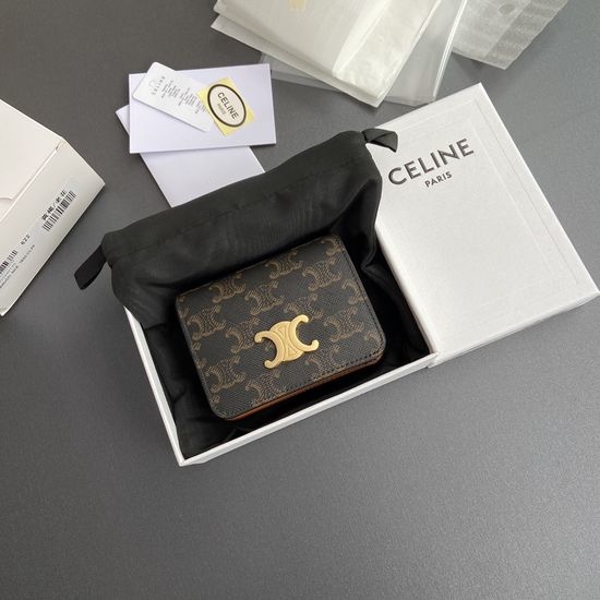 Celine Triomphe Printed Short Wallet 10K623DPV