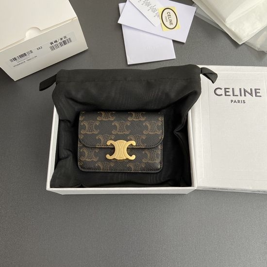 Celine TRIOMPHE Logo Print Card Case with Multiple Pockets 10I582CPJ
