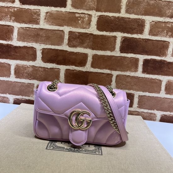 Gucci Iridescent Pink Premium Leather Handbag 446744