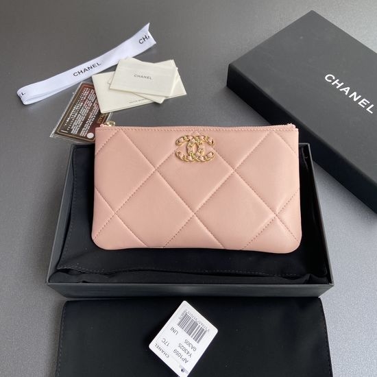 Chanel Wallet Pink Lambskin with Gold Hardware A1059