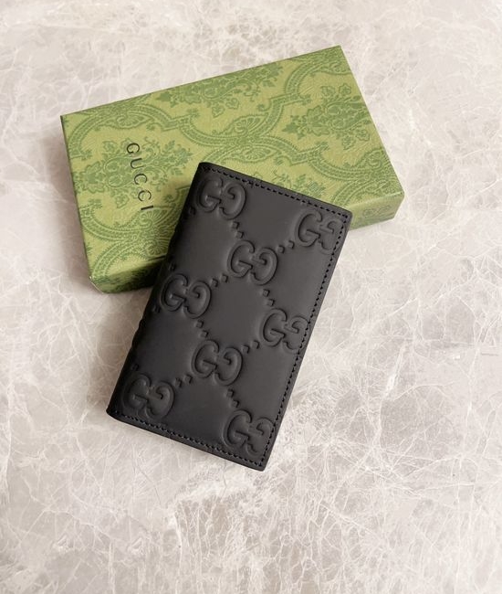 Gucci Wallet Black Rubber Finish Premium Quality 771317