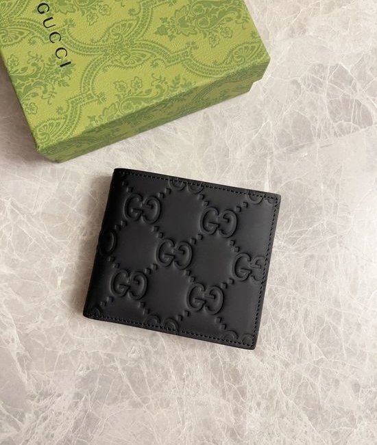 Gucci Wallet Black Rubber Finish Premium Quality 771311