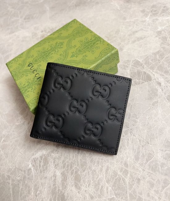 Gucci Wallet Black Rubber Finish Premium Quality 771309