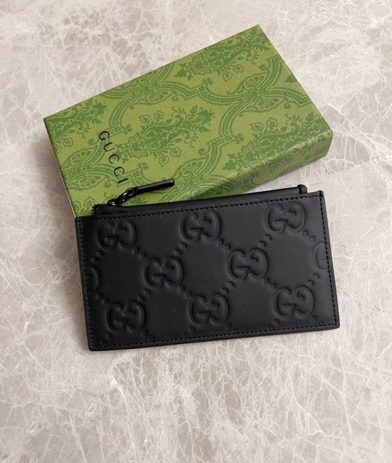 Gucci Wallet Black Rubber Finish Premium Quality 771314