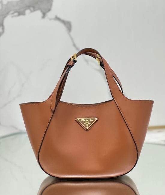 Prada Calfskin Leather Handle Tote Bag 1BG483