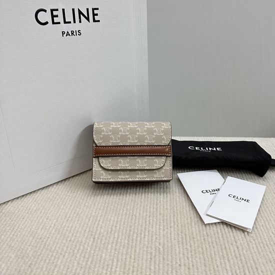 Celine Logo Printed Lambskin Card Holder 10E242