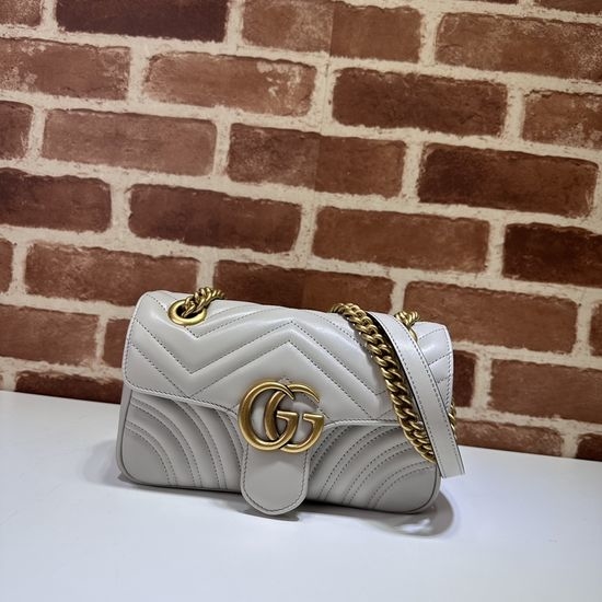 Gucci Light Gray Leather Large Bag 446744
