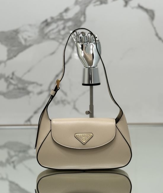 Prada Leather Shoulder Bag with Magnetic Closure 1BD358