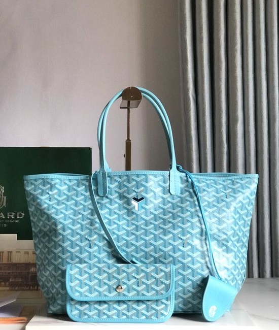 Goyard Saint Louis PM Turquoise Painted Tote 020184