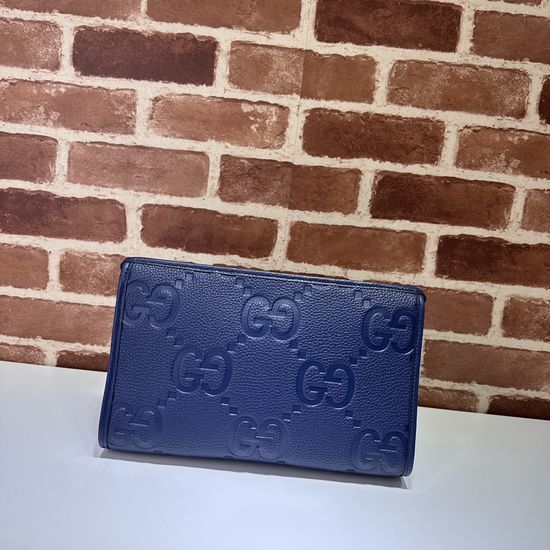 Gucci Original Leather Blue Litchi Handbag 739490