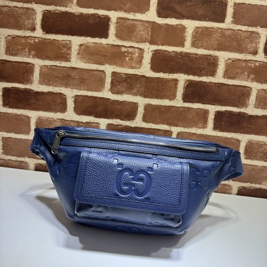 Gucci GG Embossed Grained Blue Bag 645093
